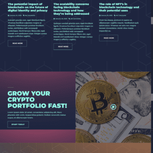 Diseño de Plantilla WordPress Blockchain Technology en diversos dispositivos
