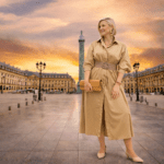 VESTIDO BEIGE ELEGANTE