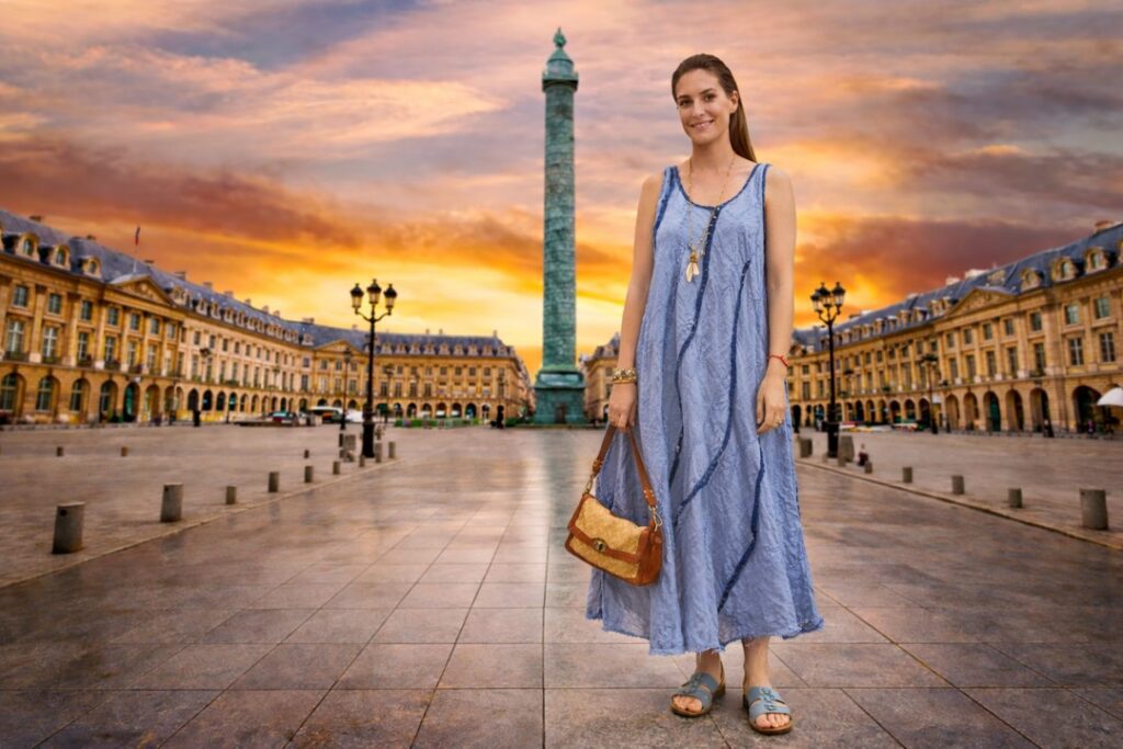 Vestido azul: el look fluido que estiliza con elegancia