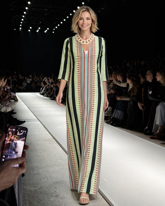Vestido de rayas: elegancia que estiliza con color y movimiento